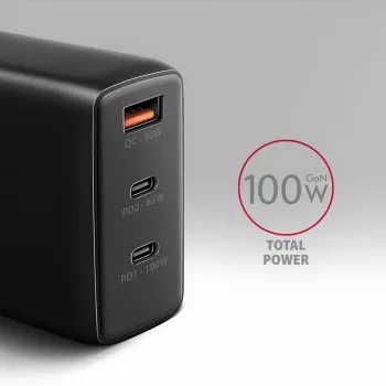Axagon ACU-DPQ100 PD3.0 & QC 4+ Carregador de parede com TRÊS SAÍDAS 100W