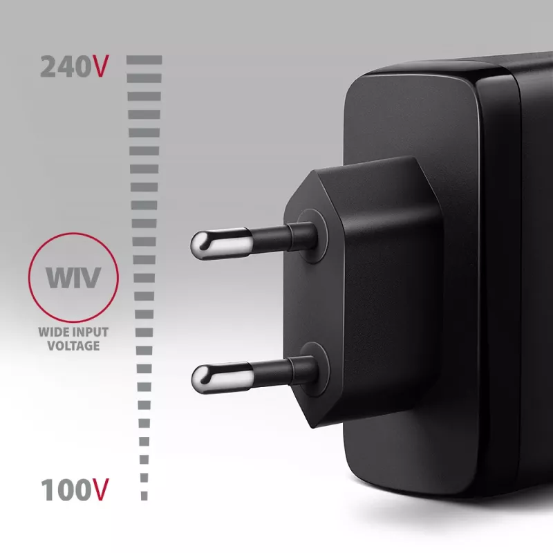 Axagon ACU-DPQ100 PD3.0 & QC 4+ Carregador de parede com TRÊS SAÍDAS 100W