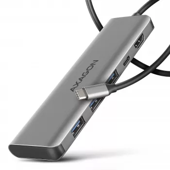 Axagon HMC-5H hub USB 5Gbps, 3x USB-A, HDMI 4K/30Hz, PD 100W, cabo USB-C 100cm