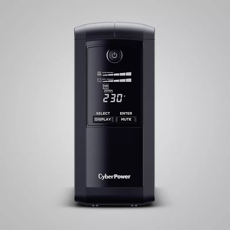 Unidade de alimentação ininterrupta CYBERPOWER VP700ELCD-FR 0,7 kVA (390 W), Line-Interactive, 4 saídas Type-E, LCD, USB, RS-232