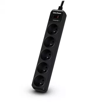 CyberPower Tracer III B0520SC0-FR protetor contra sobretensões Preto 5 tomadas AC 200 - 250 V 1,8 m