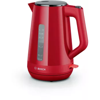 Chaleira elétrica Bosch TWK1M124 — 1,7 L, 2400 W, vermelha, sem fios, base 360°