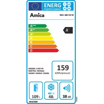 Amica KGCL 384 155 W frigorífico de instalação livre 157 L