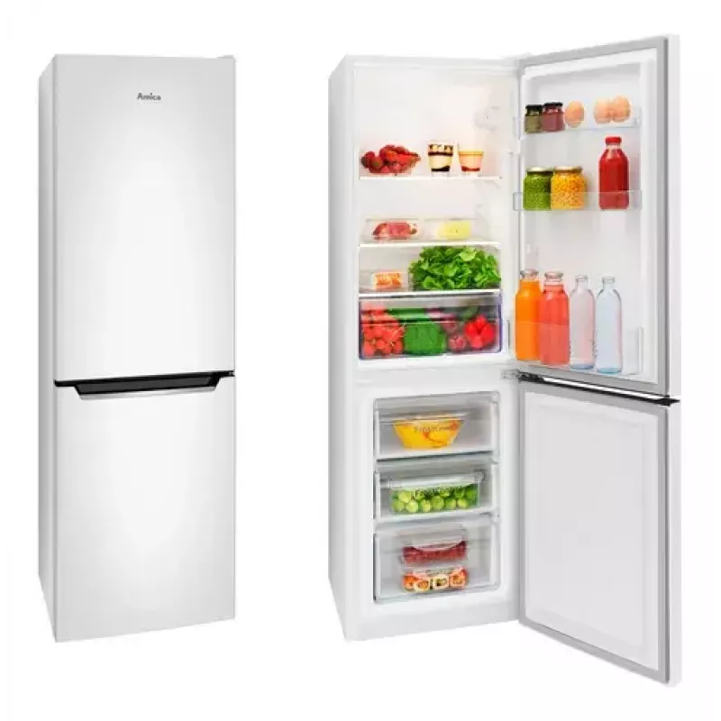 Amica FK200.4(E) frigorífico combinado de instalação livre, congelador inferior, frigorífico 109 l + congelador 48 l, classe energética E, branco
