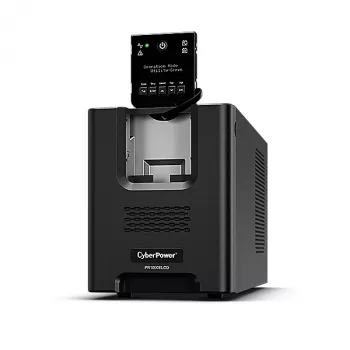 Fonte de alimentação ininterrupta CYBERPOWER PR1000ELCD — 1 kVA (900 W), Line-Interactive, onda sinusoidal pura, 8 saídas C13, LCD, bateria hot-swap