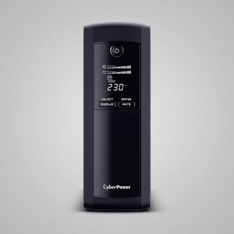 Fonte de alimentação ininterrupta CYBERPOWER VP1600ELCD-FR 1,6 kVA / 900 W, Line-Interactive, 5 saídas AC, LCD, USB/RS-232
