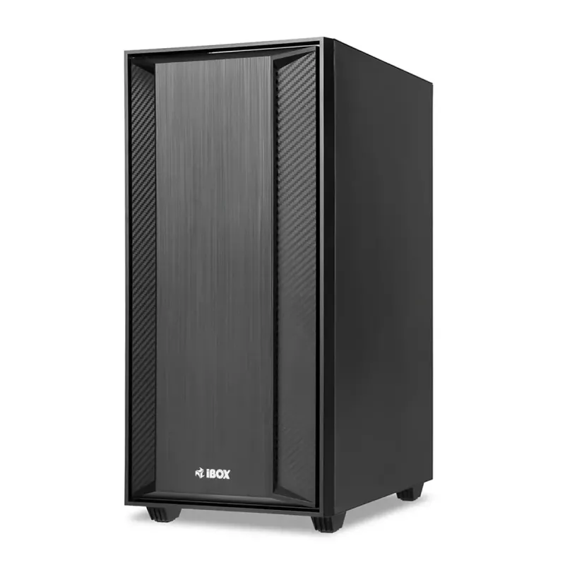 iBOX CETUS 906 caixa para PC Midi Tower, ATX/micro-ATX, painel lateral de vidro temperado, 4 ventoinhas LED, 460x210x340 mm, placa gráfica máx. 29 cm, preta