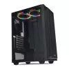 iBOX CETUS 906 caixa para PC Midi Tower, ATX/micro-ATX, painel lateral de vidro temperado, 4 ventoinhas LED, 460x210x340 mm, placa gráfica máx. 29 cm, preta