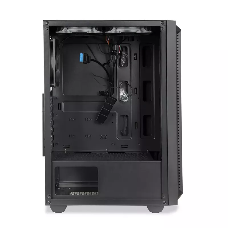 iBOX CETUS 906 caixa para PC Midi Tower, ATX/micro-ATX, painel lateral de vidro temperado, 4 ventoinhas LED, 460x210x340 mm, placa gráfica máx. 29 cm, preta