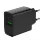 Carregador rápido USB GEMBIRD – 2 portas Type-A e C, 20 W – preto