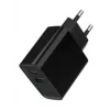 Carregador rápido USB GEMBIRD – 2 portas Type-A e C, 20 W – preto