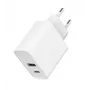 Carregador rápido USB GEMBIRD – Type-A e C 2 portas 20 W – branco