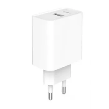 Carregador rápido USB GEMBIRD – Type-A e C 2 portas 20 W – branco