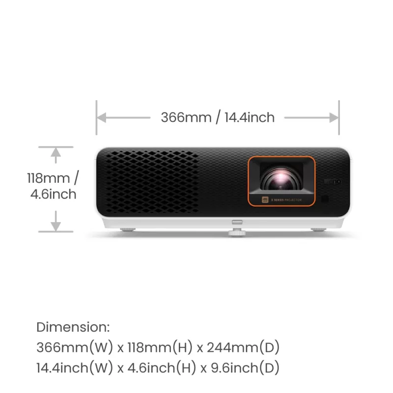 Projetor de curta distância BenQ X500i 2200 ANSI Lumen DLP UHD 4K (3840x2160) preto, branco