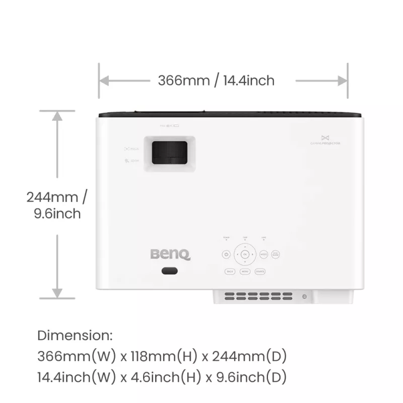 Projetor de curta distância BenQ X500i 2200 ANSI Lumen DLP UHD 4K (3840x2160) preto, branco
