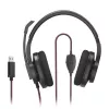 Hama HS-USB400 V2 Headset com fio, arco de cabeça, Escritório/Call center, USB Type-A, preto, vermelho