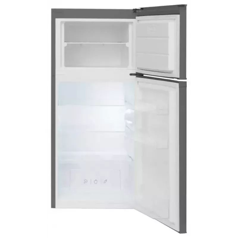 Frigorífico de instalação livre AMICA FD2015.4X(E) prateado, 200 L, congelador em cima, LED, portas reversíveis