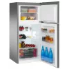 Frigorífico de instalação livre AMICA FD2015.4X(E) prateado, 200 L, congelador em cima, LED, portas reversíveis
