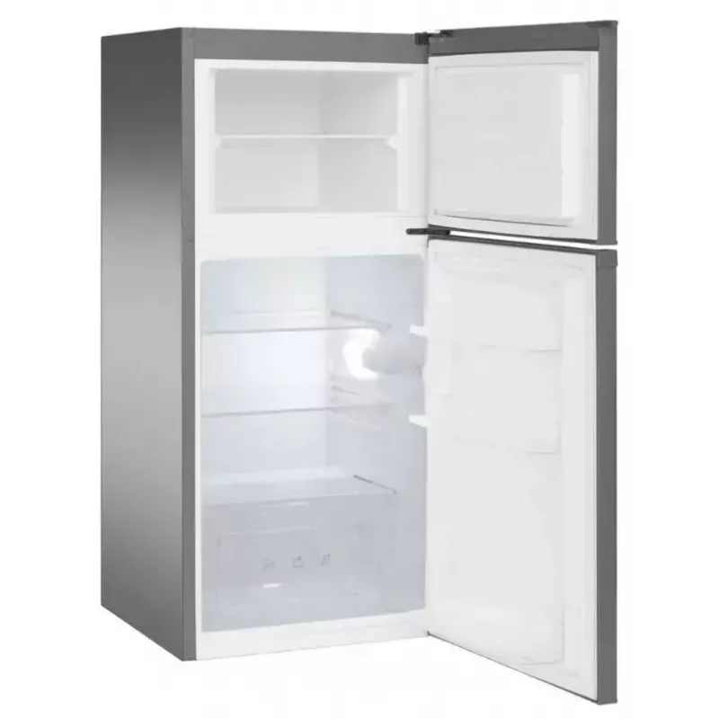 Frigorífico de instalação livre AMICA FD2015.4X(E) prateado, 200 L, congelador em cima, LED, portas reversíveis