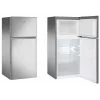 Frigorífico de instalação livre AMICA FD2015.4X(E) prateado, 200 L, congelador em cima, LED, portas reversíveis