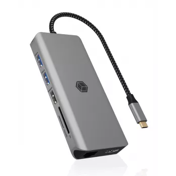 ICY BOX IB-DK4061-CPD com fios USB 3.2 Gen 1 (3.1 Gen 1) Type-C cinzento