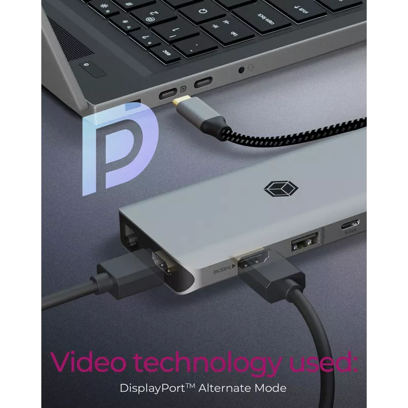 ICY BOX IB-DK4061-CPD com fios USB 3.2 Gen 1 (3.1 Gen 1) Type-C cinzento
