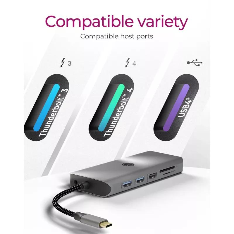 ICY BOX IB-DK4061-CPD com fios USB 3.2 Gen 1 (3.1 Gen 1) Type-C cinzento
