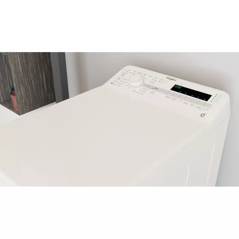 Whirlpool NTDLR 6040S PL/N máquina de lavar roupa de carga superior, 6 kg, 1000 rpm, 6th Sense, classe energética C, branca