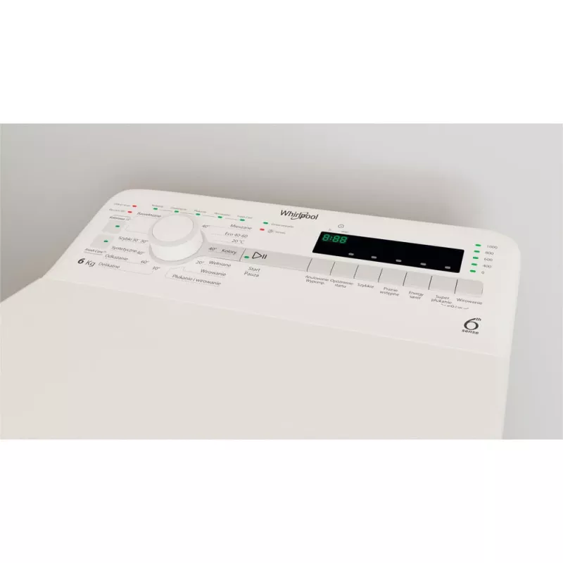 Whirlpool NTDLR 6040S PL/N máquina de lavar roupa de carga superior, 6 kg, 1000 rpm, 6th Sense, classe energética C, branca