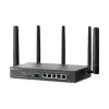 Router TP-Link Omada 4G+ Cat6 AX3000 Gigabit VPN, Wi-Fi 6 (802.11ax), Dual-Band (2,4 GHz / 5 GHz), Ethernet LAN, 4G, preto, router de secretária/mastro