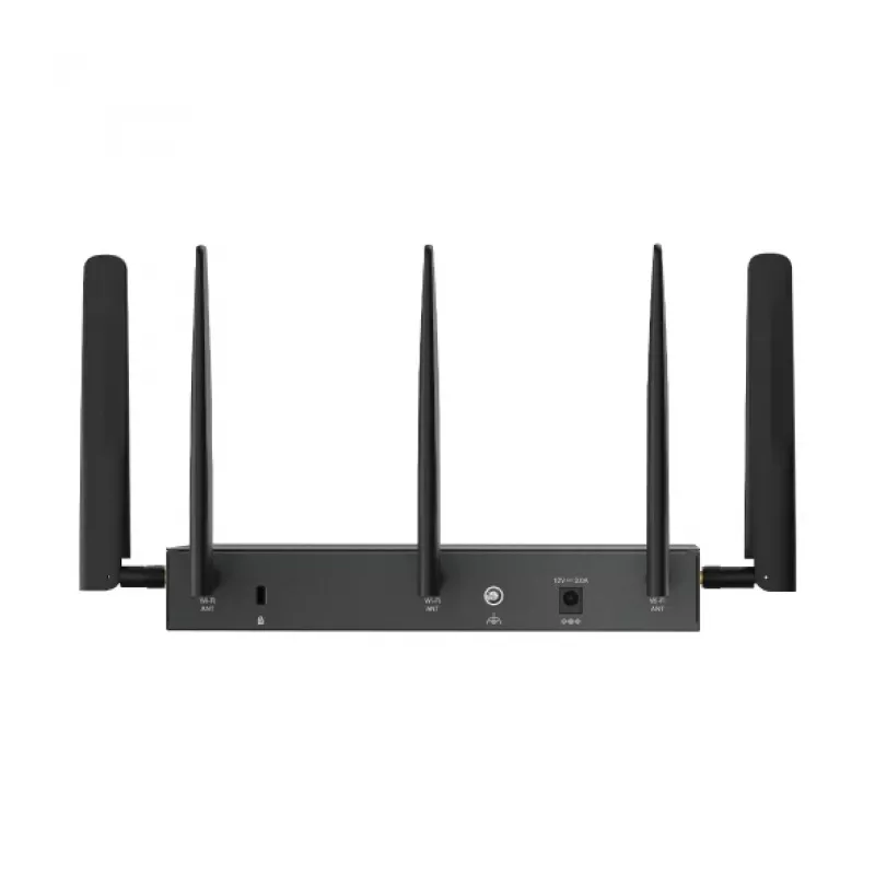 Router TP-Link Omada 4G+ Cat6 AX3000 Gigabit VPN, Wi-Fi 6 (802.11ax), Dual-Band (2,4 GHz / 5 GHz), Ethernet LAN, 4G, preto, router de secretária/mastro