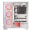 Caixa de PC MODECOM Volcano SPACE APEX ARGB MIDI Tower branca – aço, janela lateral, ventoinhas ARGB, USB-C