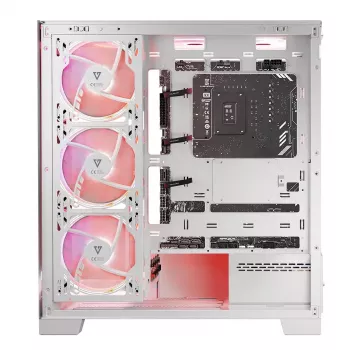 Caixa de PC MODECOM Volcano SPACE APEX ARGB MIDI Tower branca – aço, janela lateral, ventoinhas ARGB, USB-C