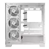 Caixa de PC MODECOM Volcano SPACE APEX ARGB MIDI Tower branca – aço, janela lateral, ventoinhas ARGB, USB-C