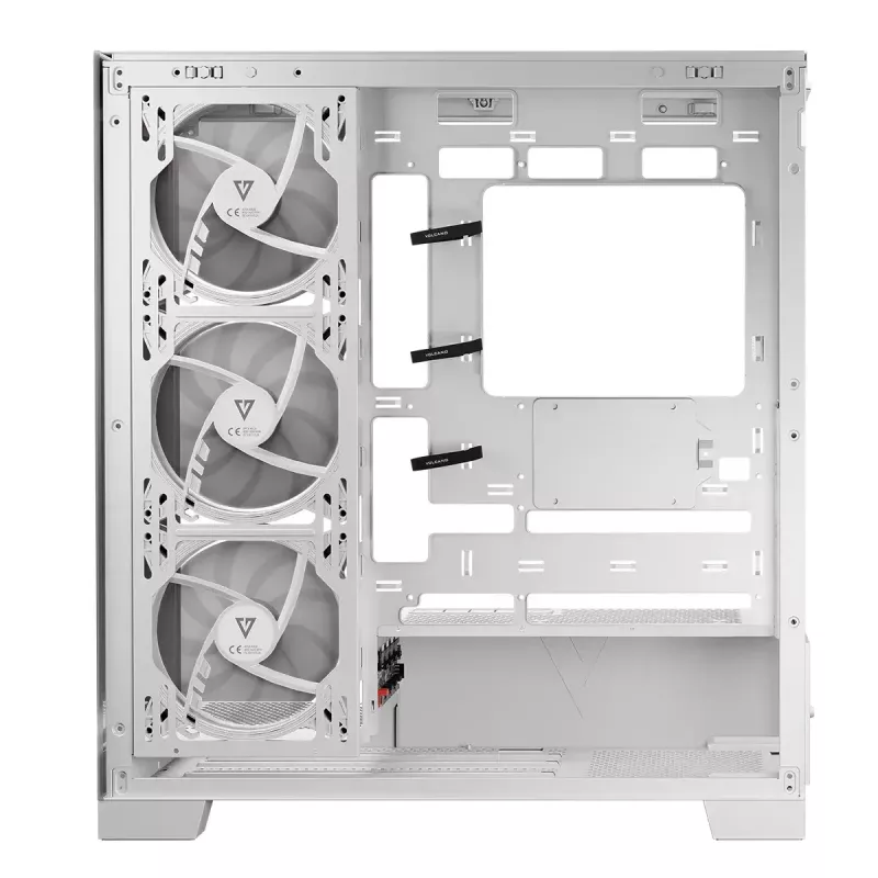 Caixa de PC MODECOM Volcano SPACE APEX ARGB MIDI Tower branca – aço, janela lateral, ventoinhas ARGB, USB-C