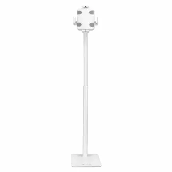 Suporte de chão Manhattan (antirroubo) para tablet e iPad, universal, rotação 360°, inclinação +20° a -110°, branco, com fecho, tablets 7,9