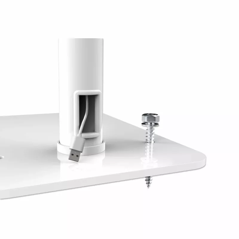 Suporte de chão Manhattan (antirroubo) para tablet e iPad, universal, rotação 360°, inclinação +20° a -110°, branco, com fecho, tablets 7,9