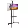 Techly ICA-TR216T suporte móvel com rodas para TV de 37–70 polegadas (até 177,8 cm), máx. 50 kg, 2 prateleiras, preto