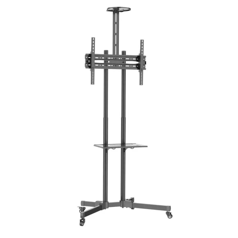 Techly ICA-TR216T suporte móvel com rodas para TV de 37–70 polegadas (até 177,8 cm), máx. 50 kg, 2 prateleiras, preto
