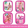 Casa de bonecas Barbie Getaway com boneca, 4 áreas de brincar e 11 acessórios decorativos
