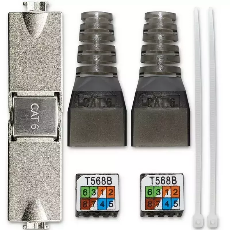 Ficha RJ45 sem ferramentas QOLTEC 54540 CAT6 STP para cabos Ethernet blindados