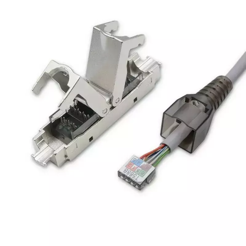 Ficha RJ45 sem ferramentas QOLTEC 54540 CAT6 STP para cabos Ethernet blindados