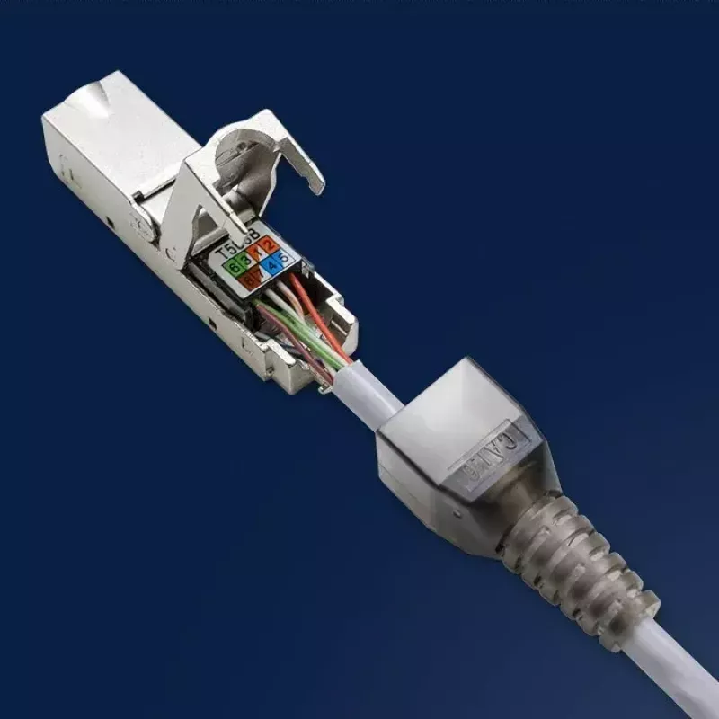 Ficha RJ45 sem ferramentas QOLTEC 54540 CAT6 STP para cabos Ethernet blindados