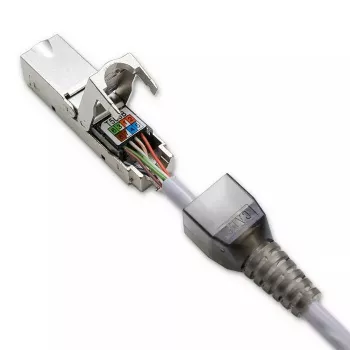 Ficha RJ45 sem ferramentas QOLTEC 54540 CAT6 STP para cabos Ethernet blindados