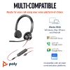 Headset HP Poly Blackwire 3325 estéreo USB-C + ficha 3,5 mm + adaptador USB-C/A