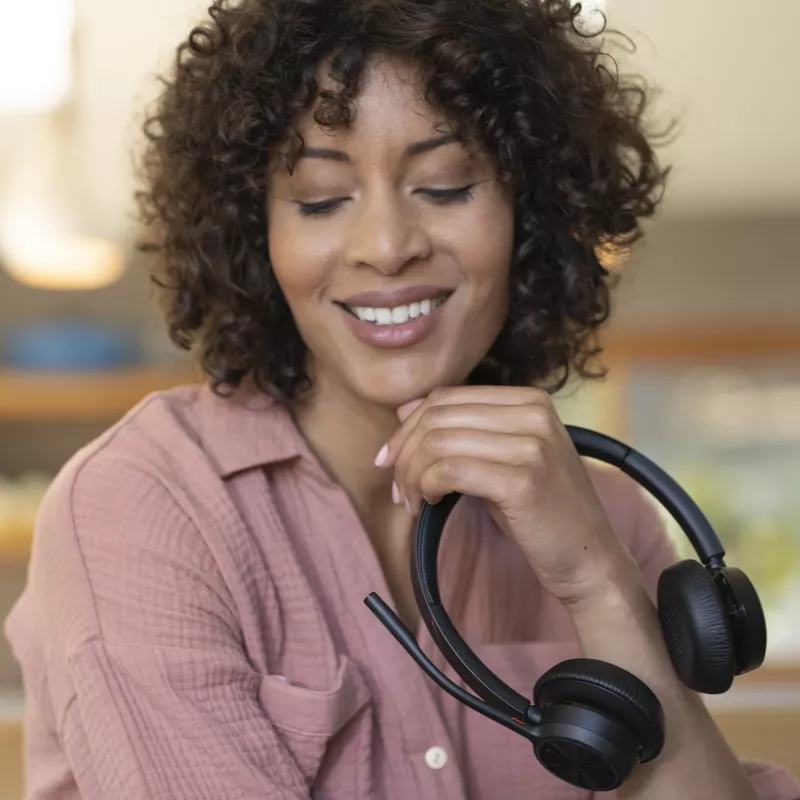 Headset HP Poly Voyager 4320 USB-C + dongle BT700, sem fios, escritório/call center, headset, preto