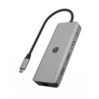 ICY BOX IB-DK4012-CPD com fios USB 3.2 Gen 1 (3.1 Gen 1) Type-C antracite, preto