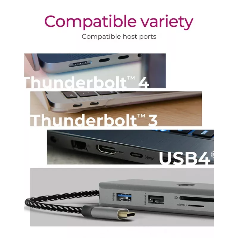 ICY BOX IB-DK4012-CPD com fios USB 3.2 Gen 1 (3.1 Gen 1) Type-C antracite, preto