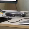 ICY BOX IB-DK4012-CPD com fios USB 3.2 Gen 1 (3.1 Gen 1) Type-C antracite, preto