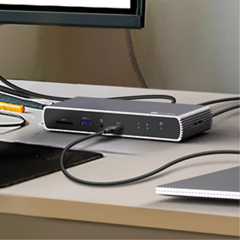 ICY BOX IB-DK4012-CPD com fios USB 3.2 Gen 1 (3.1 Gen 1) Type-C antracite, preto
